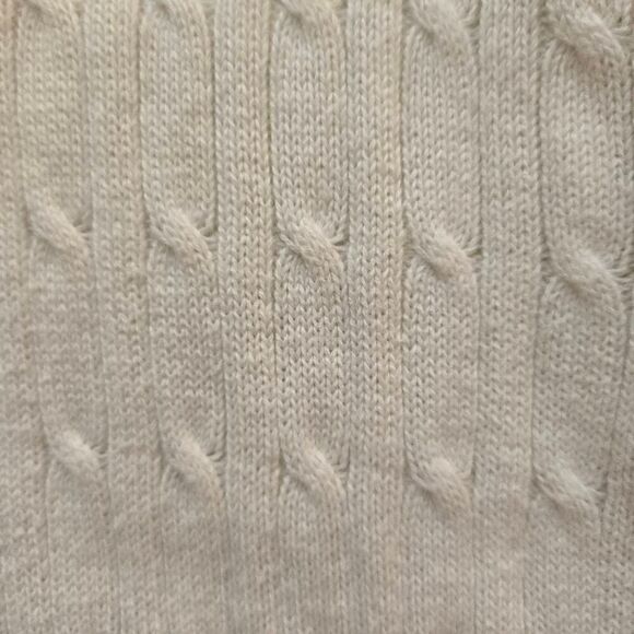 Astra Classic Womens White Cotton Cable Knit Full Zip Cardigan Sweater Small - Picture 8 of 12